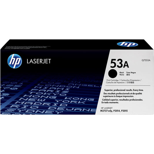 HP 53A Black Original LaserJet Toner Cartridge Page Yield 3000 Q7553A