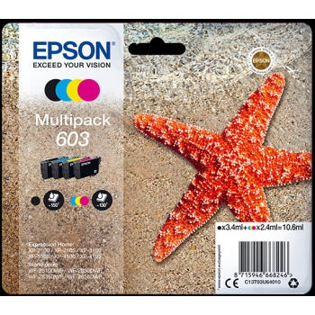 Epson Original T03U64 Black/ Cyan/ Magenta/ Yellow 603 MultiPack