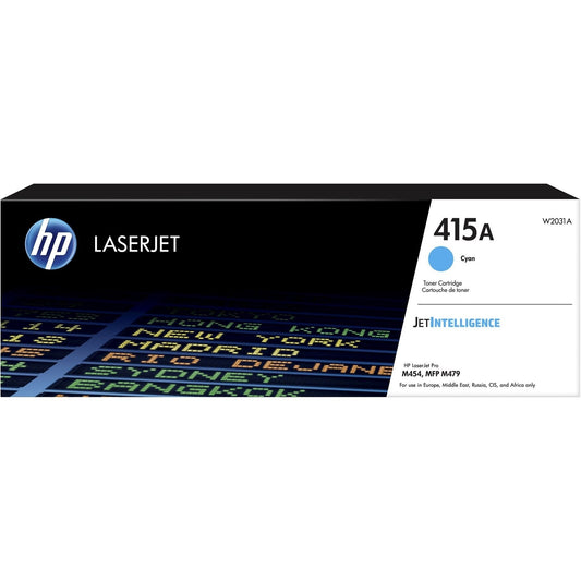 HP 415A Cyan Original LaserJet Toner Cartridge Page Yield 2100 P/N W2031A