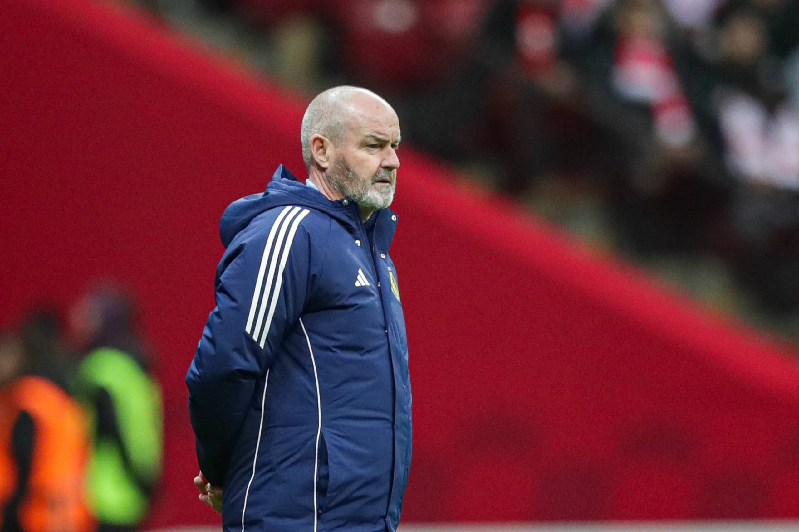 Steve Clarke pictured managing Scotland