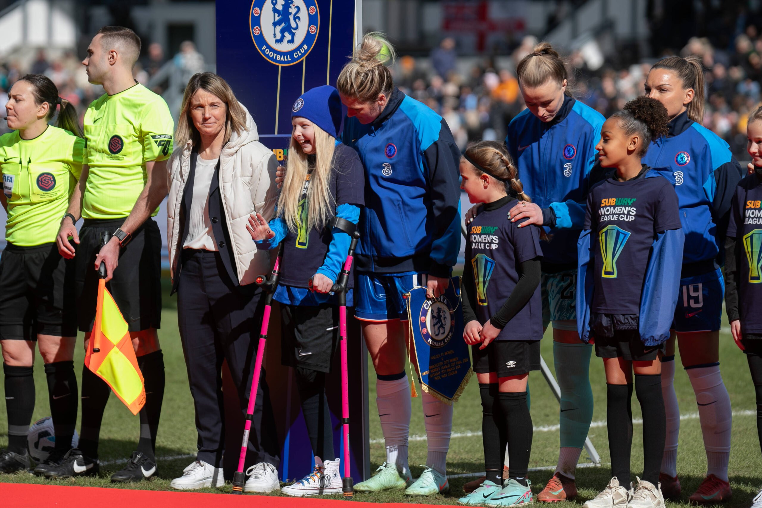 Chelsea Women Confirmed Lineup - image from pre-match parade